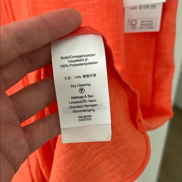 New DKNY Coral Flutter Sleeve Shift Dress Sz 6 - Picture 5 of 10